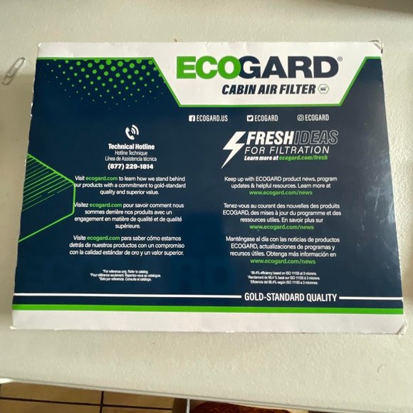 Ecogard XC10491 Premium Cabin Air Filter Service Kit Gold Standard Quality - Picture 1 of 9